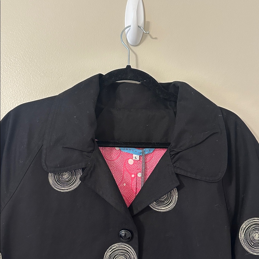 Johnny Was  Women’s Black Embroidered 3/4 Sleeve Blazer Jacket Sz Large - Picture 3 of 11